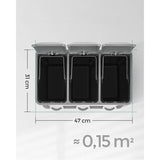 Hans-Holdbar - 3x8 L skraldespand + 1 kasse poser