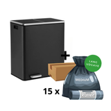 Rene-Rasmus - 2x30L skraldespand + 1 kasse poser