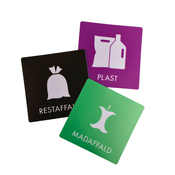 Klistermærker til affaldssortering