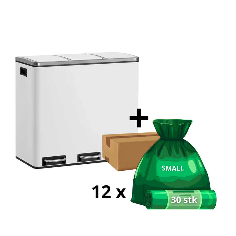 Clara-Clean - 3x18L skraldespand + 1 års poser (360 stk)
