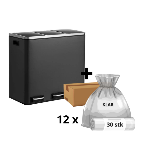 Clara-Clean - 3x18L skraldespand + 1 års poser (360 stk)