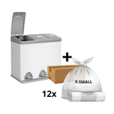 Hans-Holdbar - 3x8 L skraldespand + 1 kasse poser