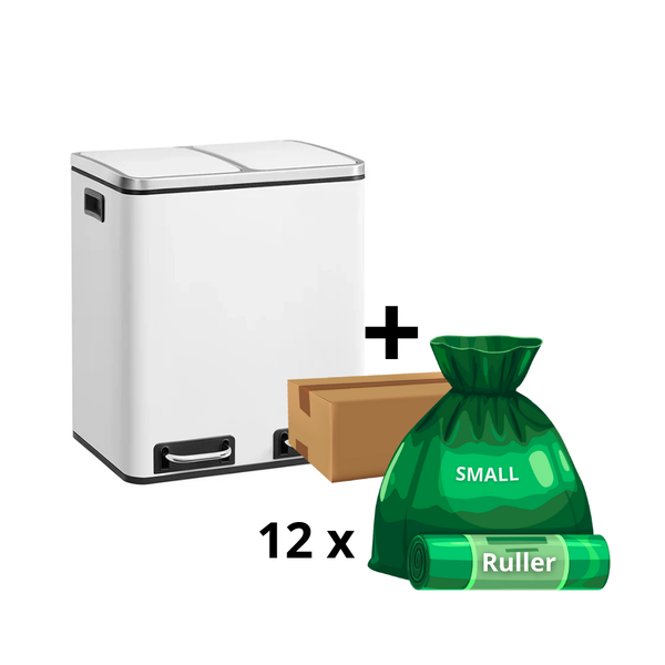Mille-Fin - 2x15L skraldespand + 1 kasse poser