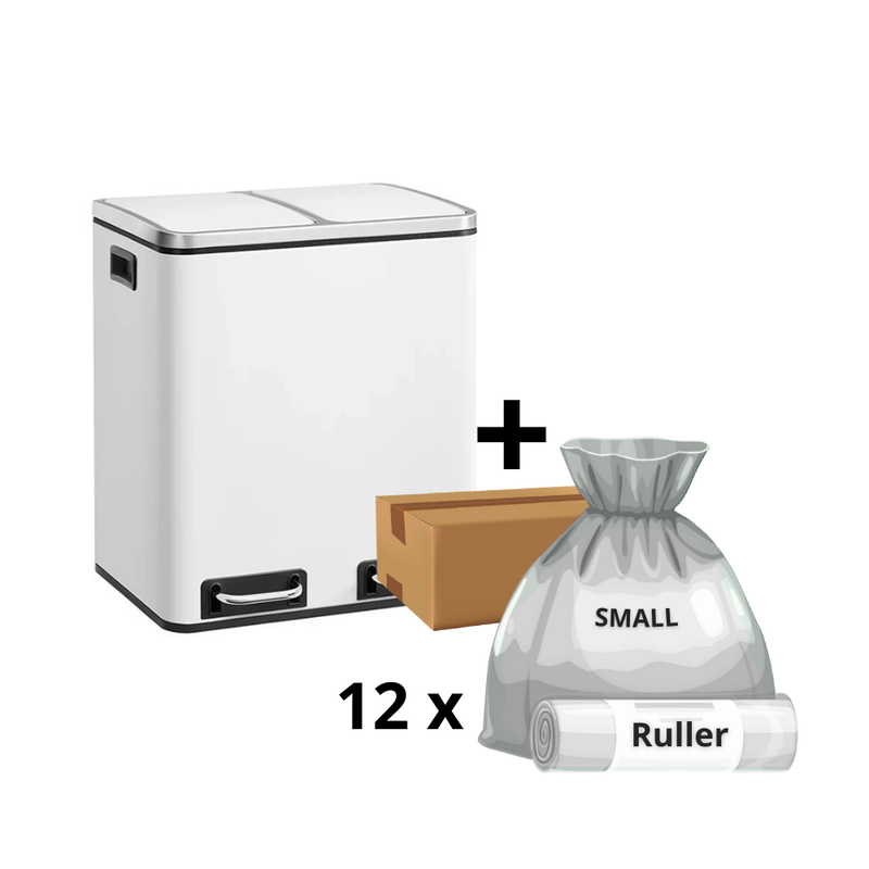 Mille-Fin - 2x15L skraldespand + 1 kasse poser