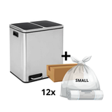 Mille-Fin - 2x15L skraldespand + 1 kasse poser