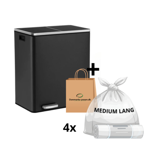 Rene-Rasmus - 2x30L skraldespand + 4 ruller poser